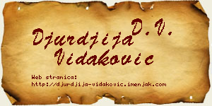 Đurđija Vidaković vizit kartica